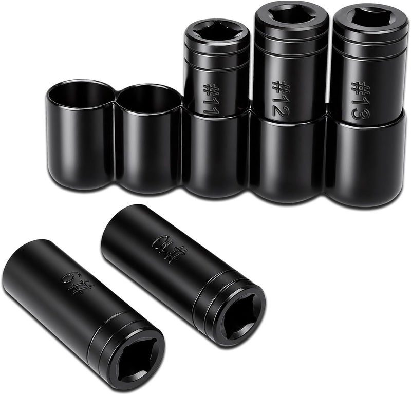 DikTalk 71670 Large Tap Socket Set, Socket Wrench Set with Vinyl Tap Holder, 5/8" to 1" & Metric, 1/2" Square Drive Taps Sockets Adapter for Tap and Die, Extensions, Tight Spaces - Image 1